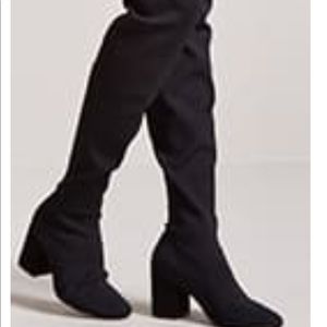 Over the knee ribbed boots